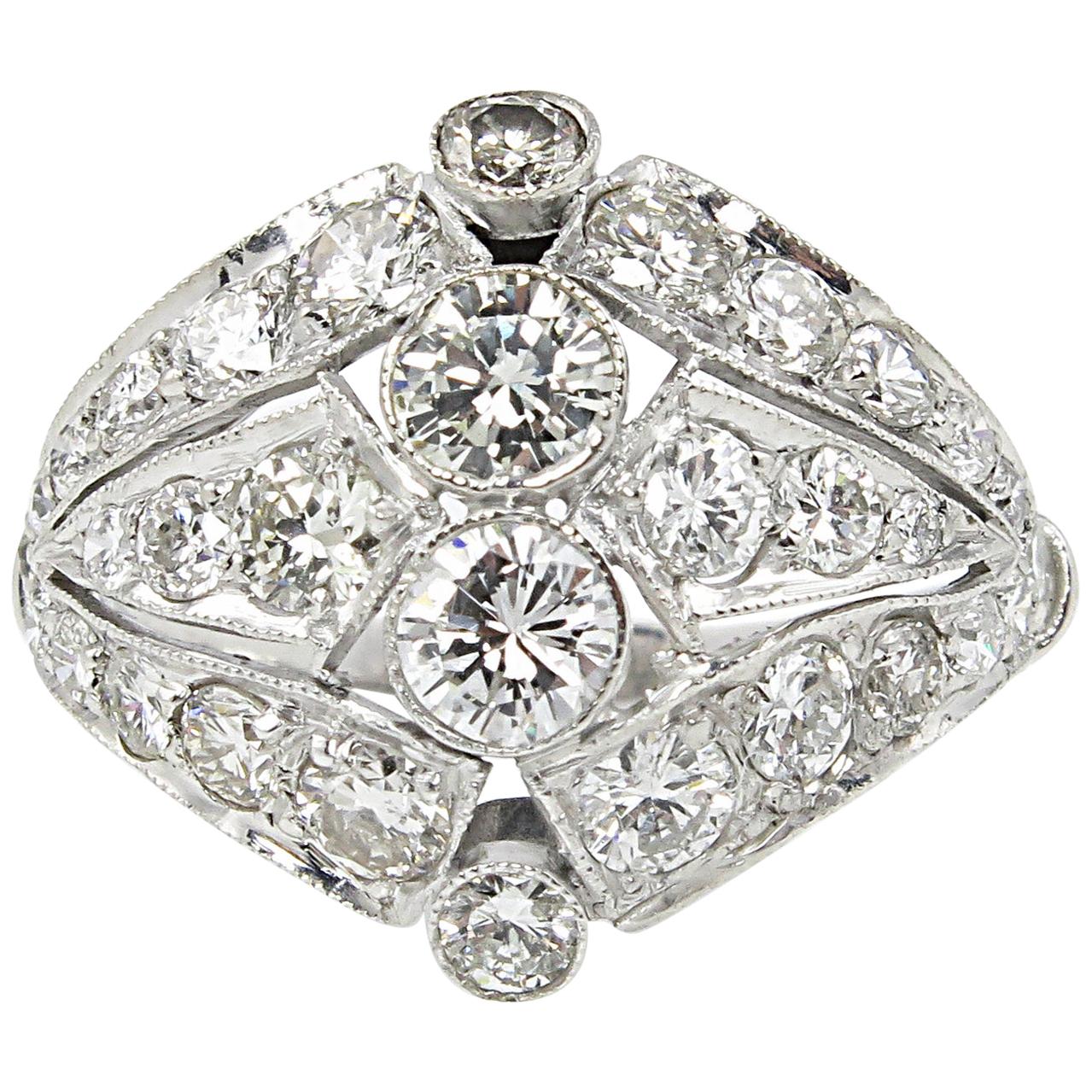 2.89 Carat Round Diamond Anniversary Wedding Platinum Ring EGL, USA