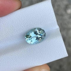 2.89 carats Blue Aquamarine Stone Oval Cut Natural African Gemstone