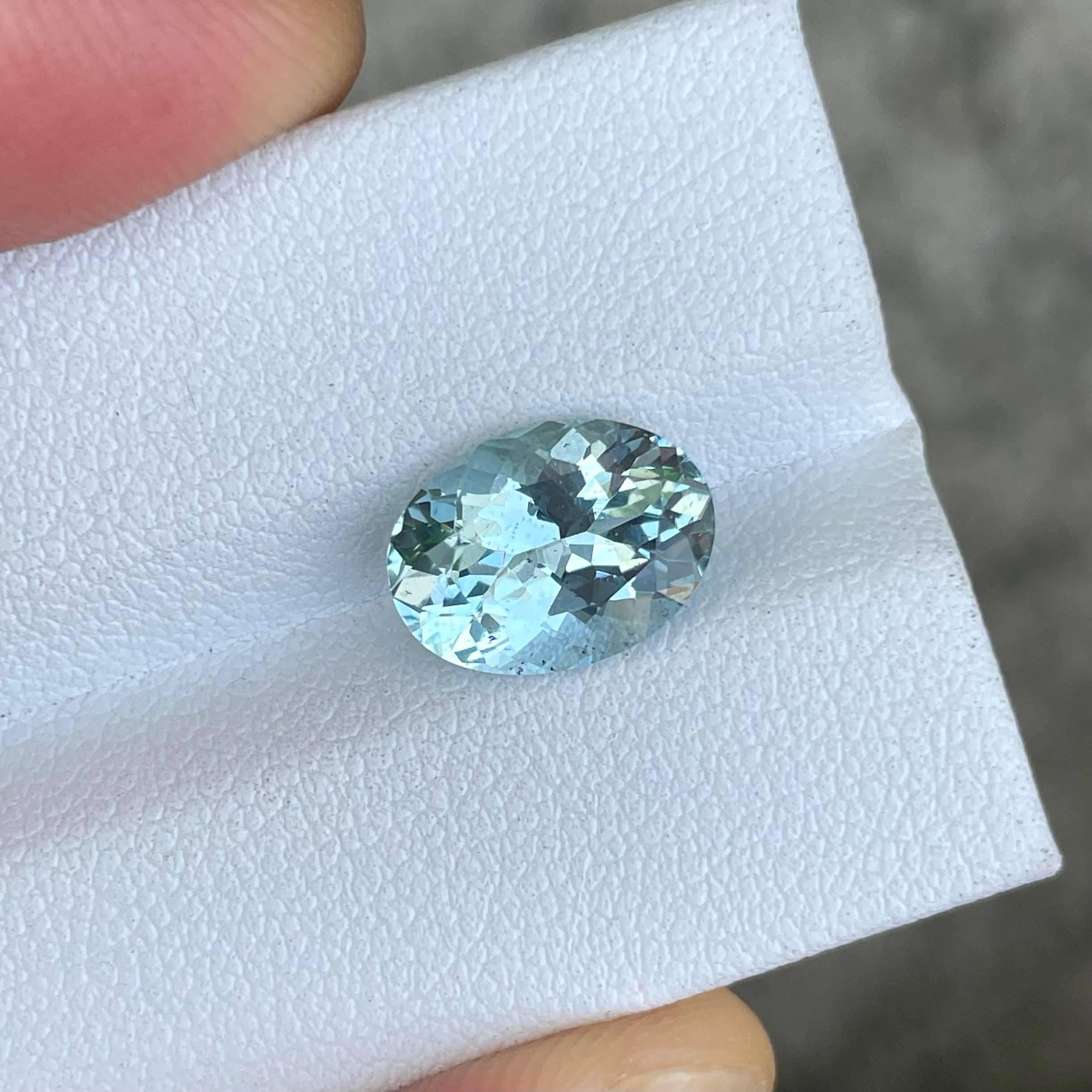 2.89 quilates Piedra Aguamarina Azul Talla Ovalada Piedra Preciosa Africana Natural Corte oval en venta