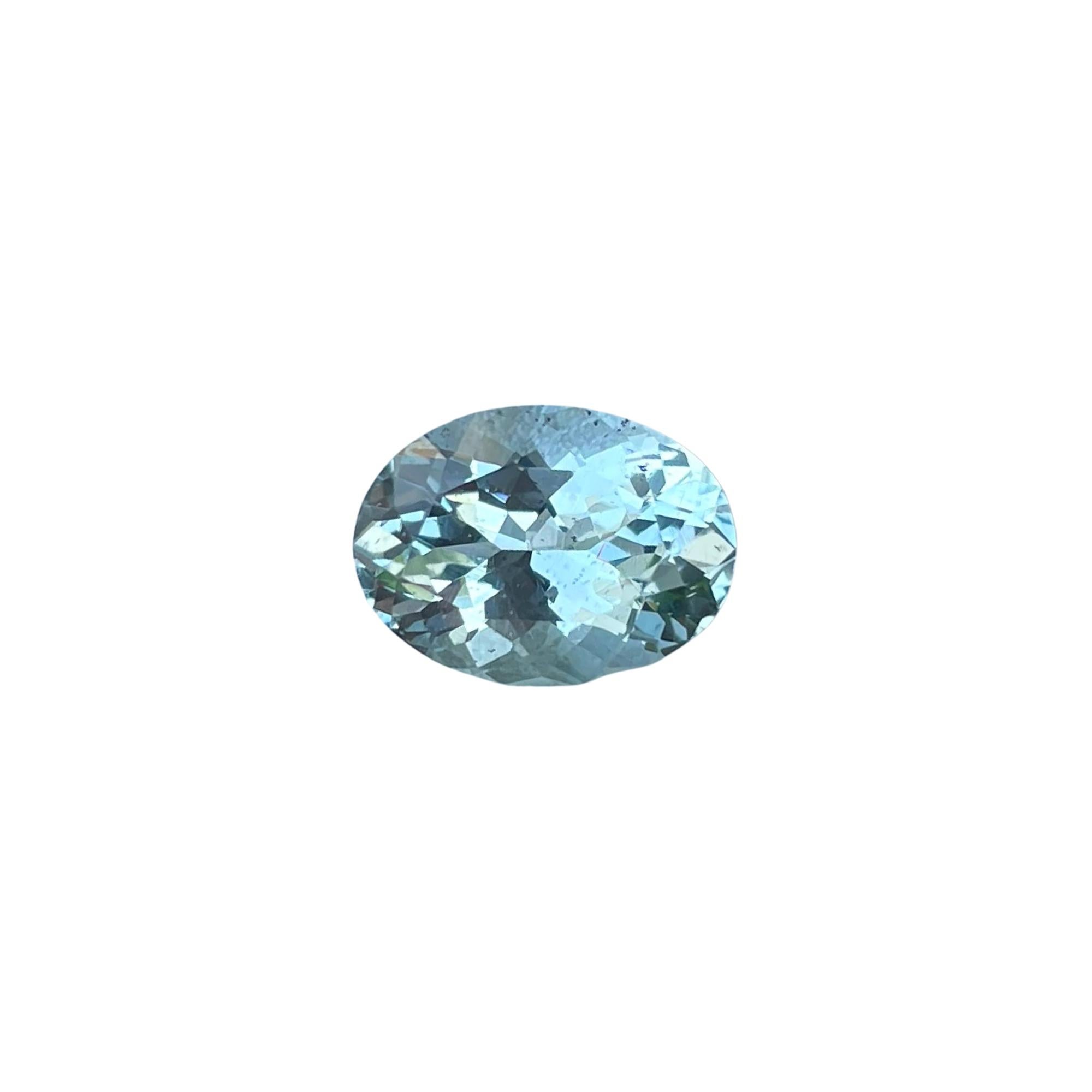 2.89 quilates Piedra Aguamarina Azul Talla Ovalada Piedra Preciosa Africana Natural en venta 3