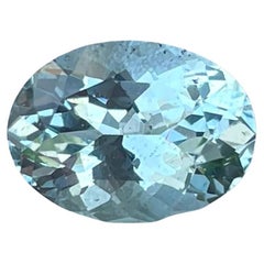 Pierre naturelle africaine aigue-marine bleue taille ovale de 2.89 carats