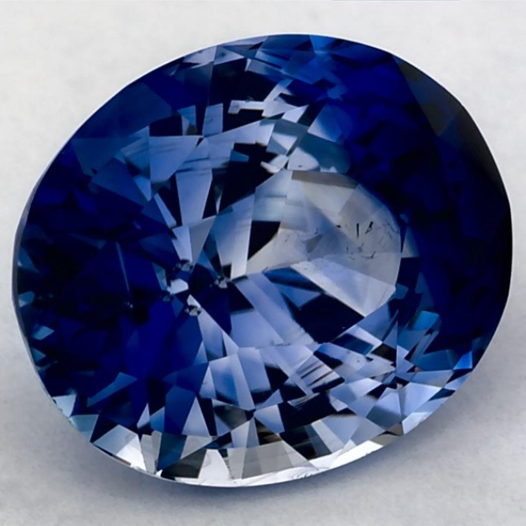 Taglio ovale 2.89 carati di zaffiro blu ovale sfuso in vendita