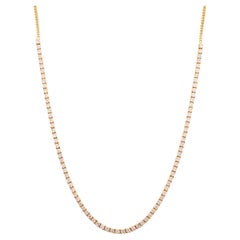 2.89 Ct Natural Round Diamond Tennis Necklace in 18K Yellow Gold Fine Jewelry