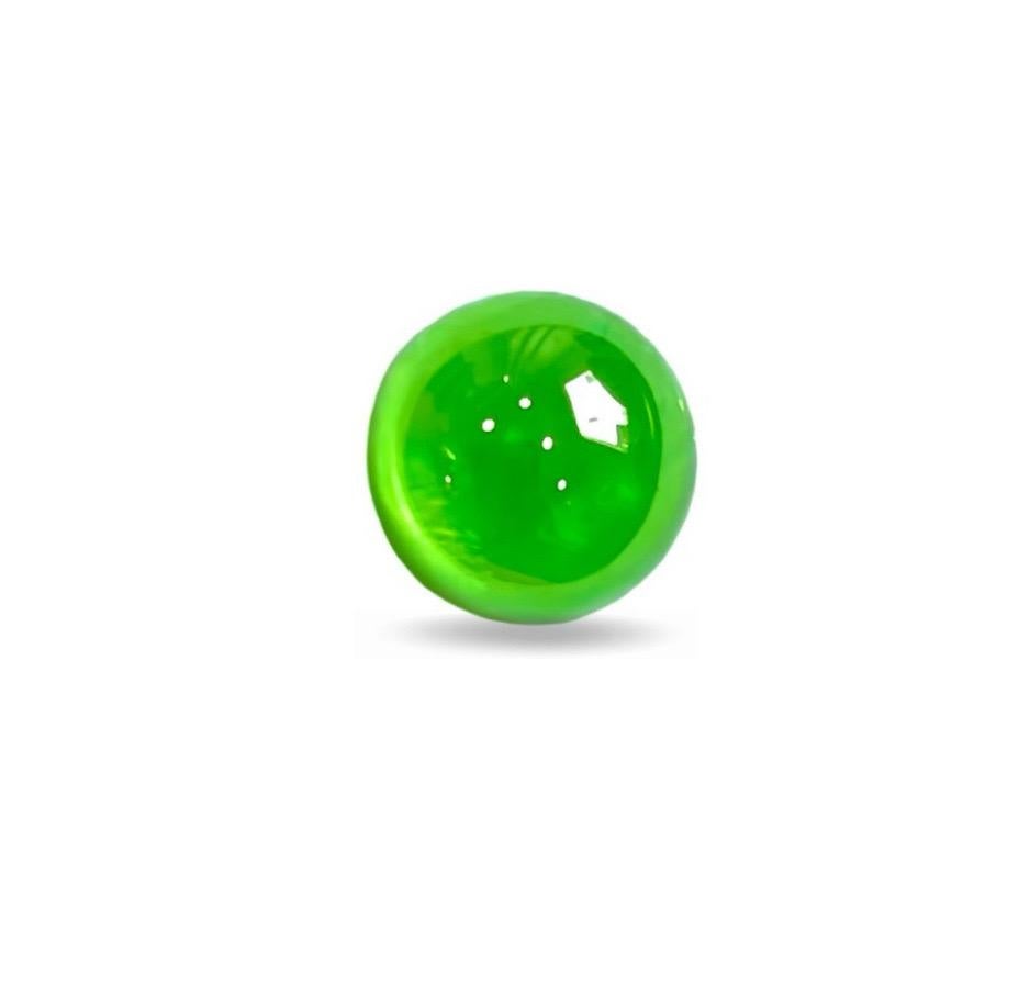 2.89 Ct  Naturelle Russie Demantoid cabochon open green eye clean Gemstone en vente 2