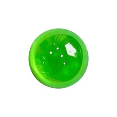 2.89 Ct  Naturelle Russie Demantoid cabochon open green eye clean Gemstone