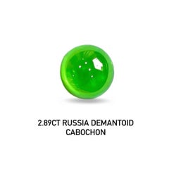 2.89 Ct  Natural Russia Demantoid cabochon open green eye clean Gemstone