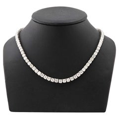 28.92ctw Diamond 14k White Gold Tennis Necklace 'NK013590'