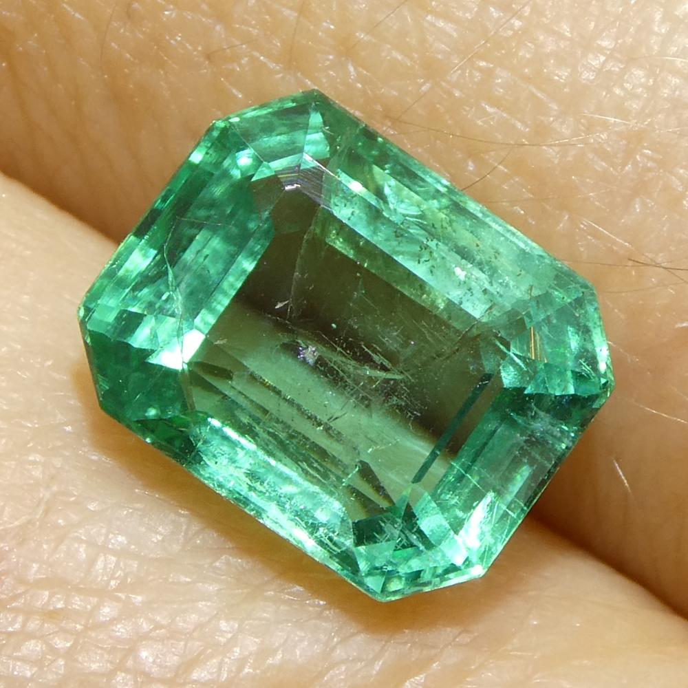 2.89ct Octagonal/Emerald Cut Green Emerald from Zambia (Émeraude verte de Zambie) en vente 6
