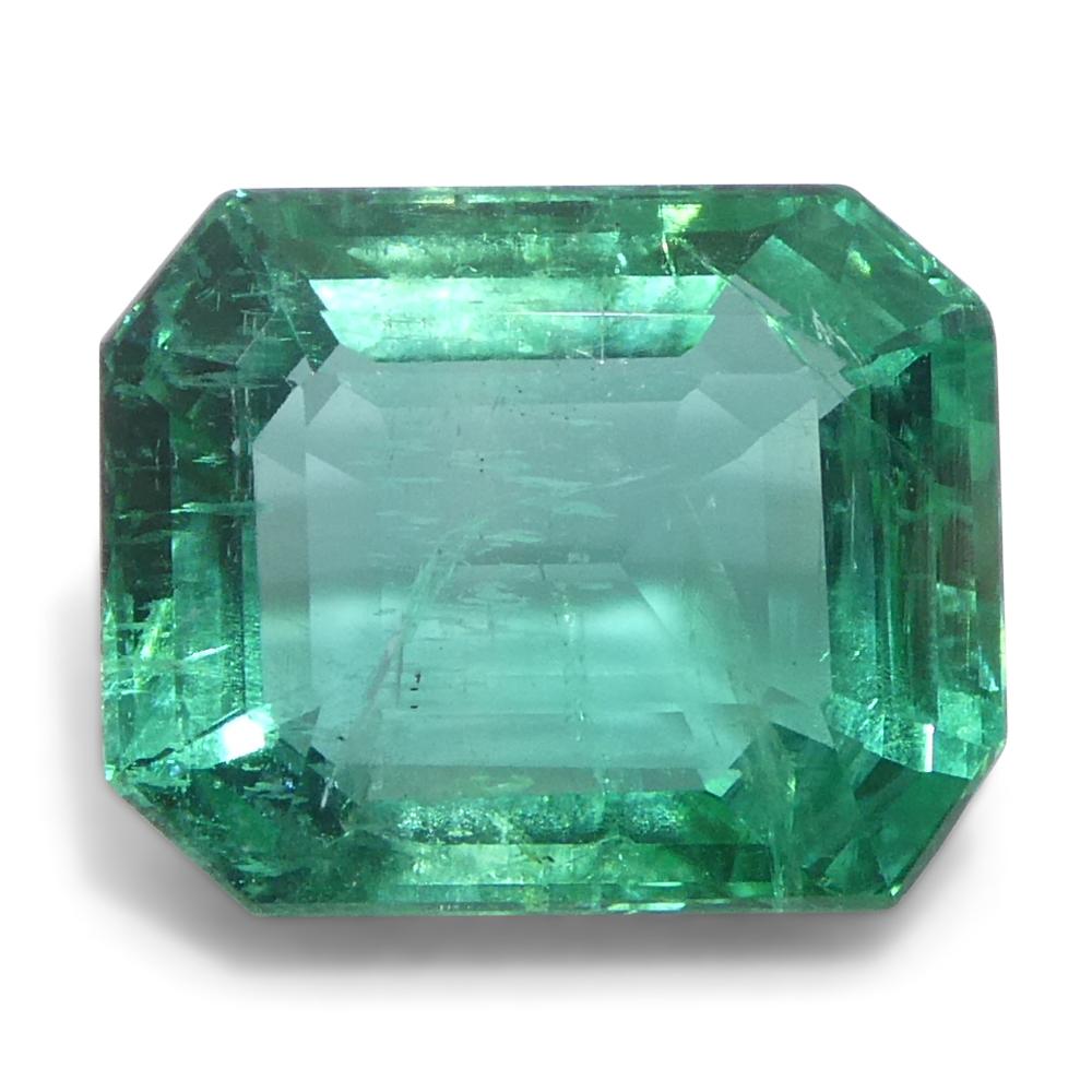 Taille émeraude 2.89ct Octagonal/Emerald Cut Green Emerald from Zambia (Émeraude verte de Zambie) en vente