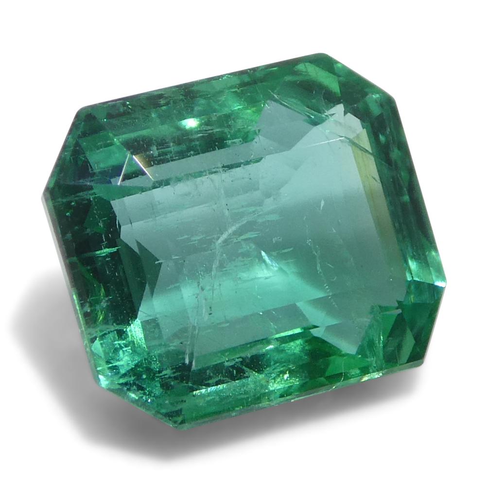 2.89ct Octagonal/Emerald Cut Green Emerald from Zambia (Émeraude verte de Zambie) en vente 1