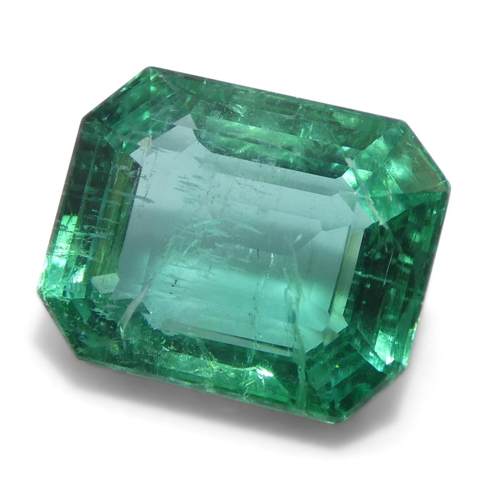 2.89ct Octagonal/Emerald Cut Green Emerald from Zambia (Émeraude verte de Zambie) en vente 4