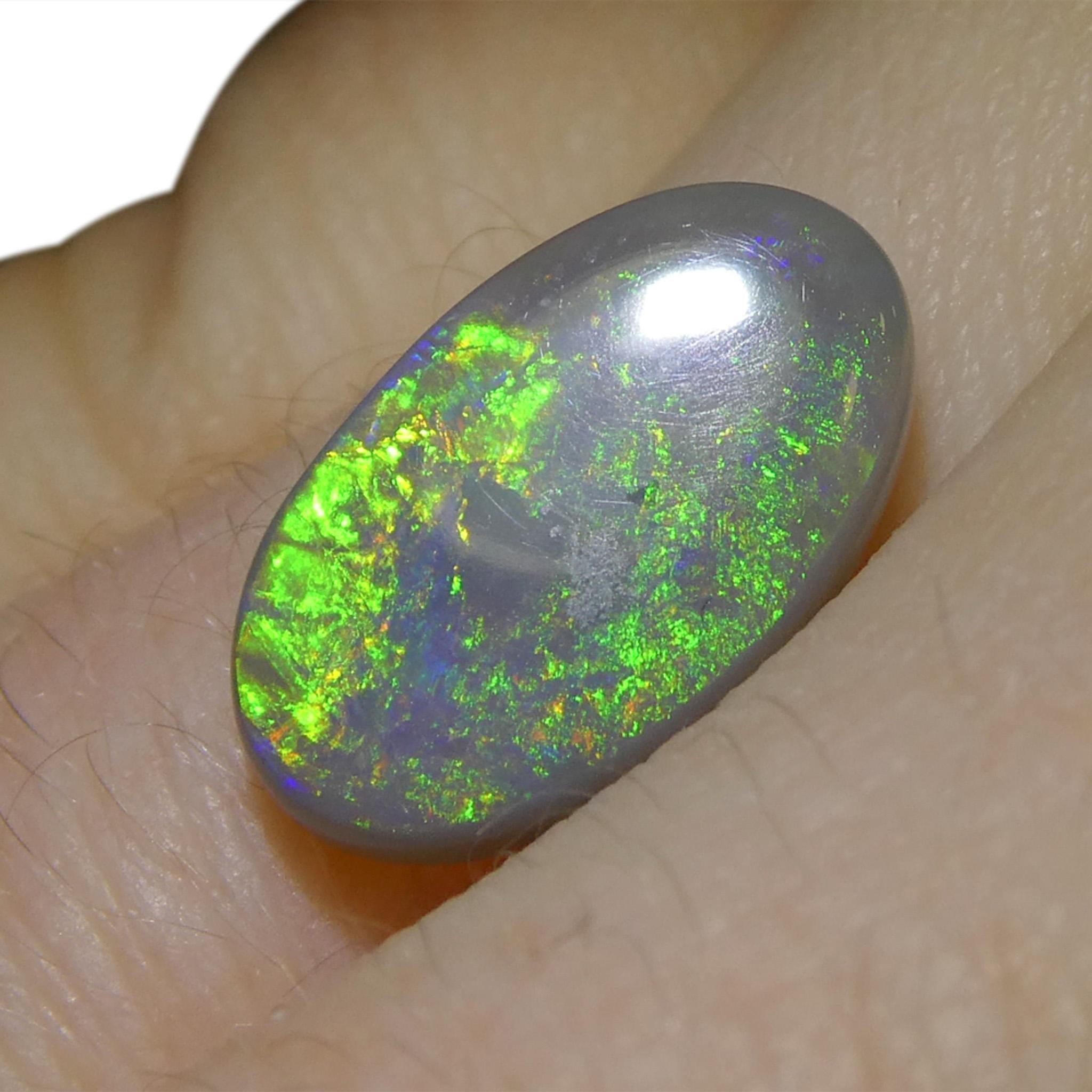 2,89ct Opale grigio ovale cabochon dall'Australia in vendita 8