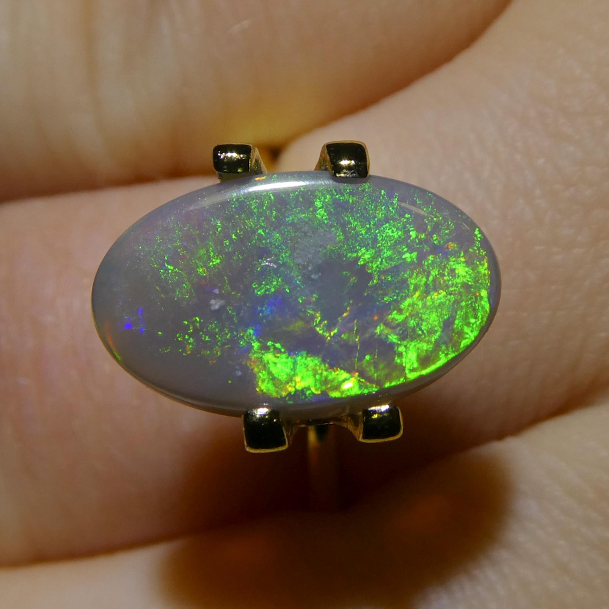 2,89ct Opale grigio ovale cabochon dall'Australia in vendita 9
