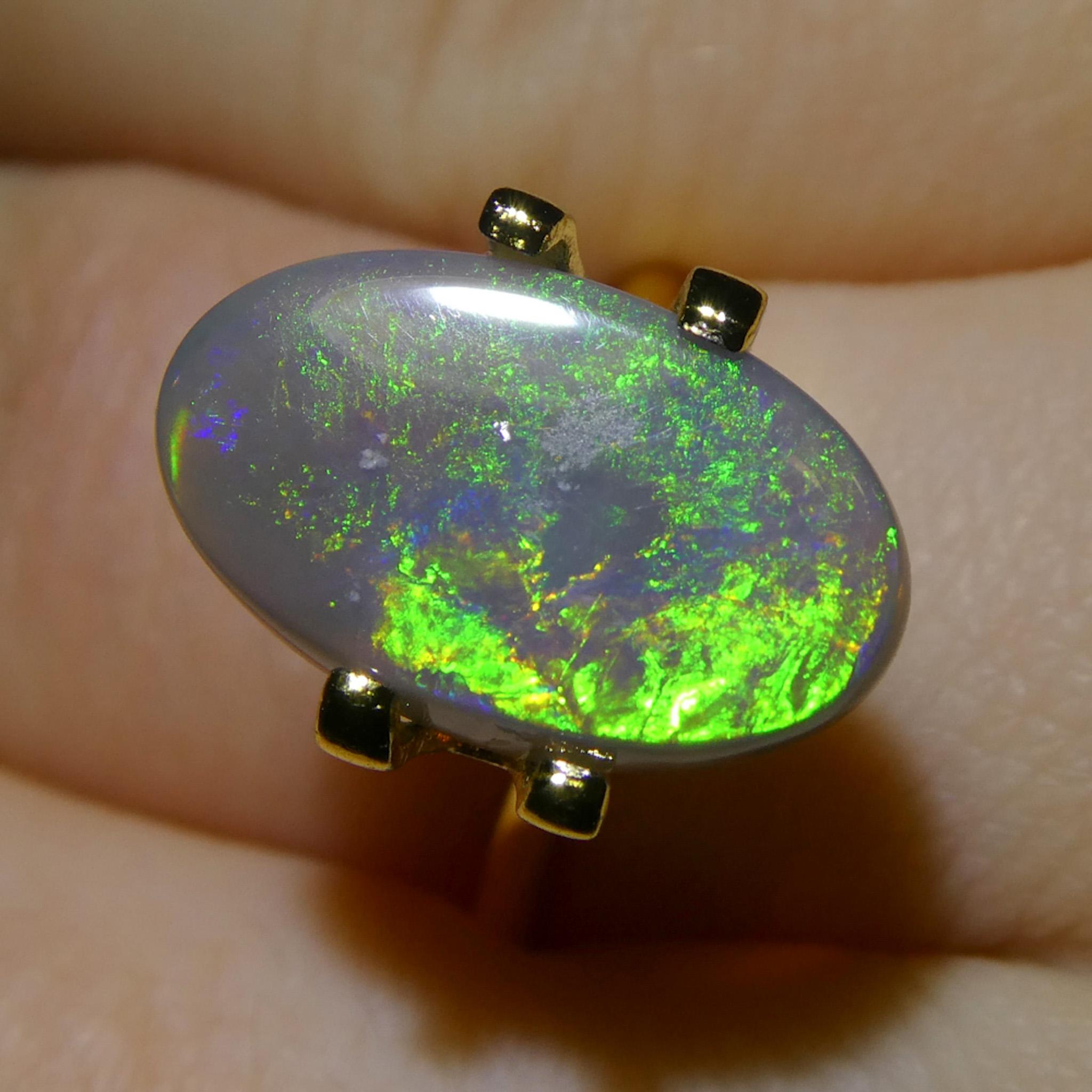 Taglio ovale 2,89ct Opale grigio ovale cabochon dall'Australia in vendita