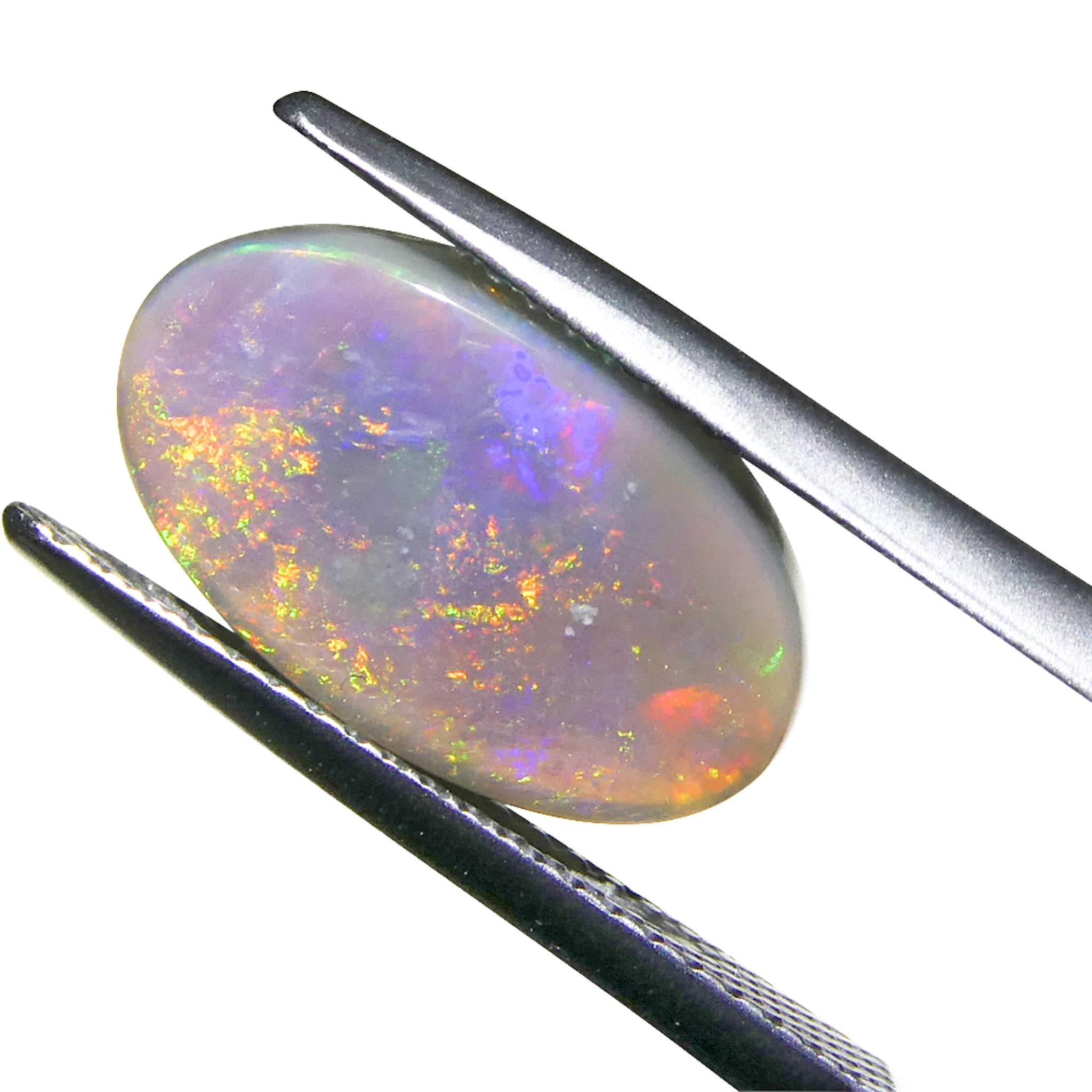 2,89ct Opale grigio ovale cabochon dall'Australia in vendita 5