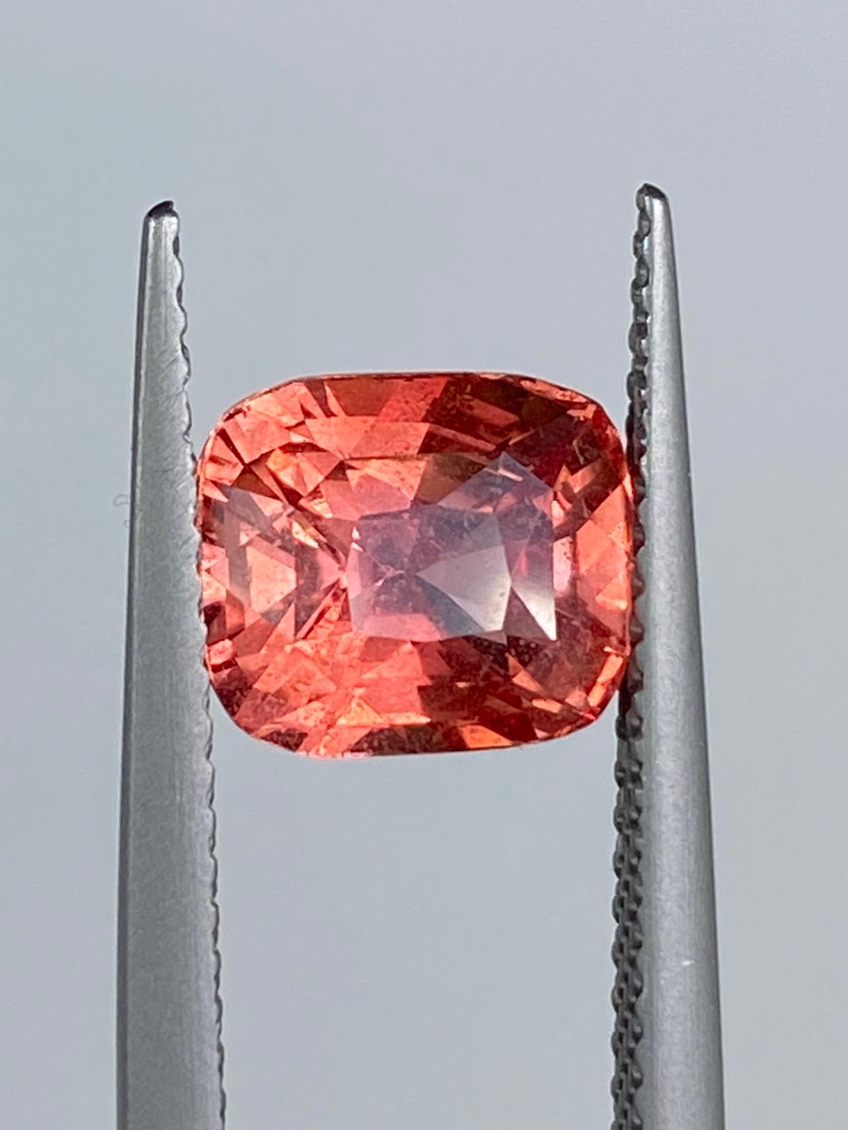 The Sapphire Merchant proudly presents this 2.89ct Padparadscha Sapphire in an elegant cushion cut. Measuring 7.93 x 6.84 x 5.51ct, its impressive size is perfect for a custom piece of jewelry. Sourced from Sri Lanka (Ceylon), renowned for its