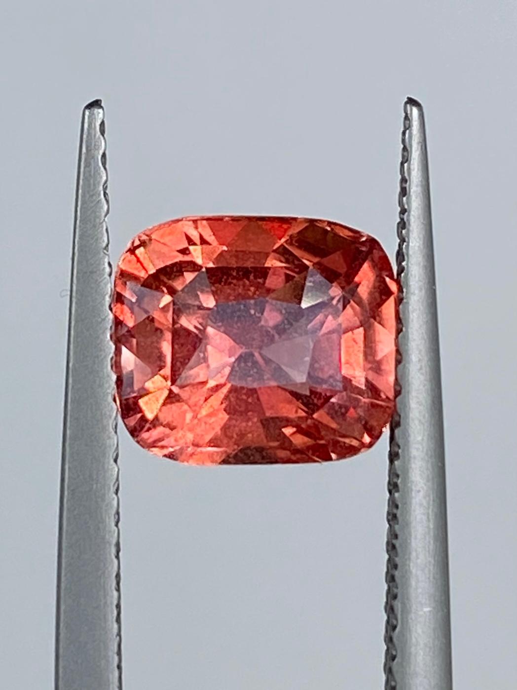 Cushion Cut 2.89ct Padparadscha Sapphire For Sale