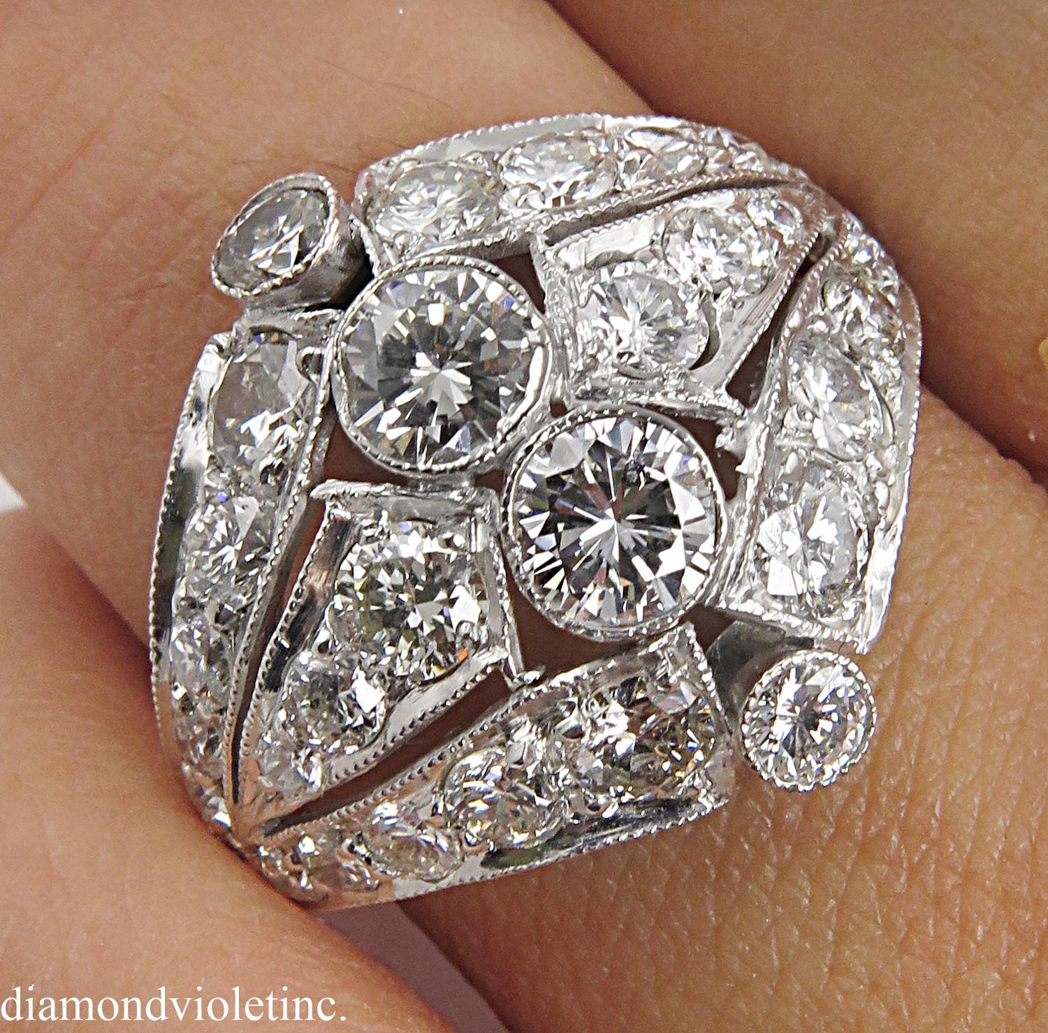 2.89 Carat Round Diamond Anniversary Wedding Platinum Ring EGL, USA 5