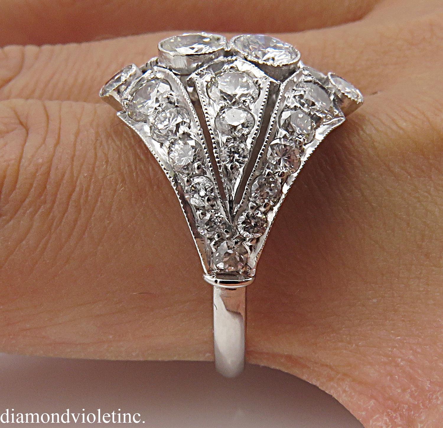 2.89 Carat Round Diamond Anniversary Wedding Platinum Ring EGL, USA 7