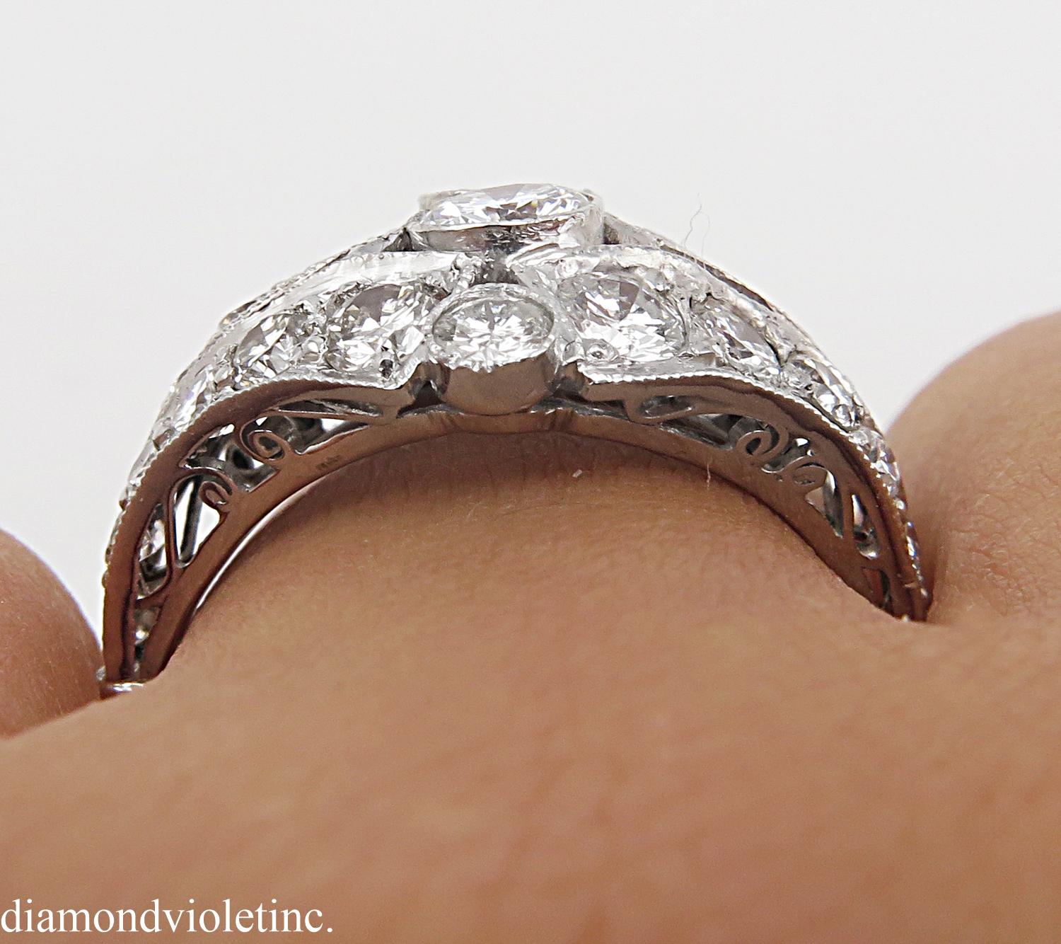 2.89 Carat Round Diamond Anniversary Wedding Platinum Ring EGL, USA 8