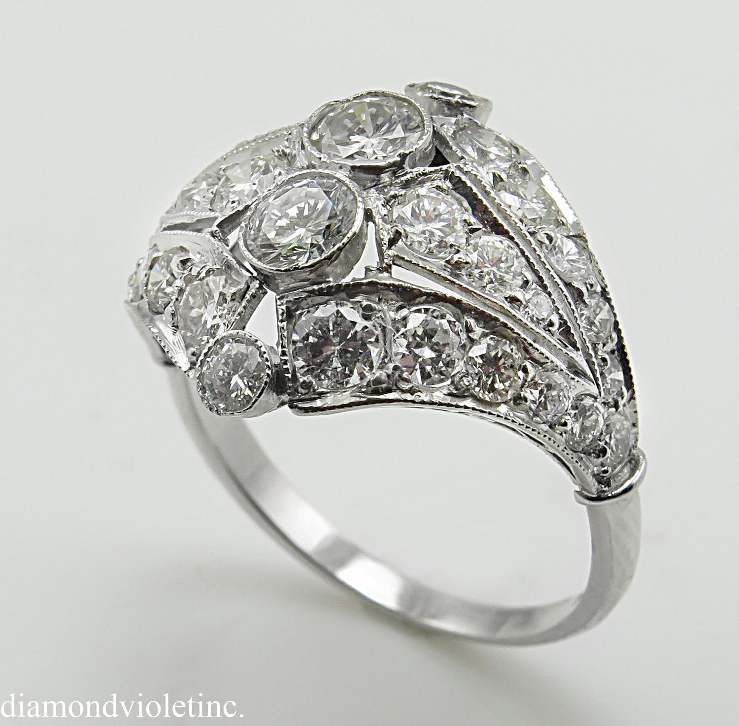 Round Cut 2.89 Carat Round Diamond Anniversary Wedding Platinum Ring EGL, USA