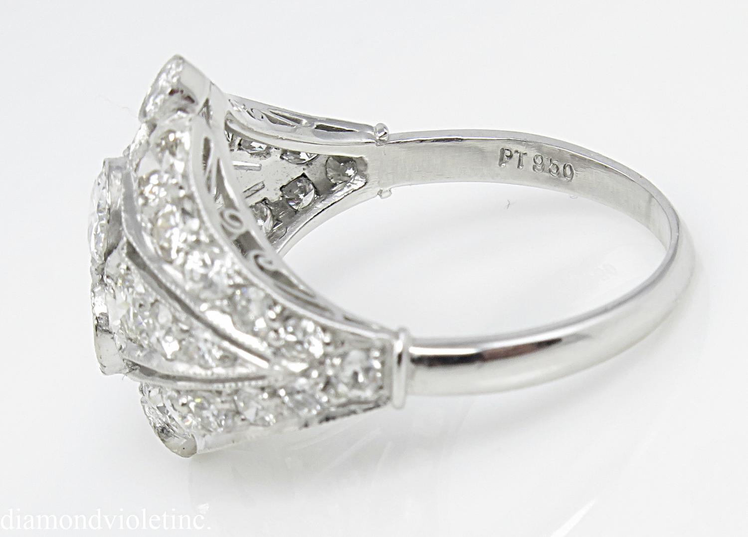 2.89 Carat Round Diamond Anniversary Wedding Platinum Ring EGL, USA In Good Condition In New York, NY