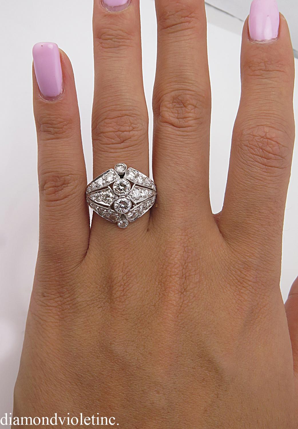 2.89 Carat Round Diamond Anniversary Wedding Platinum Ring EGL, USA 4