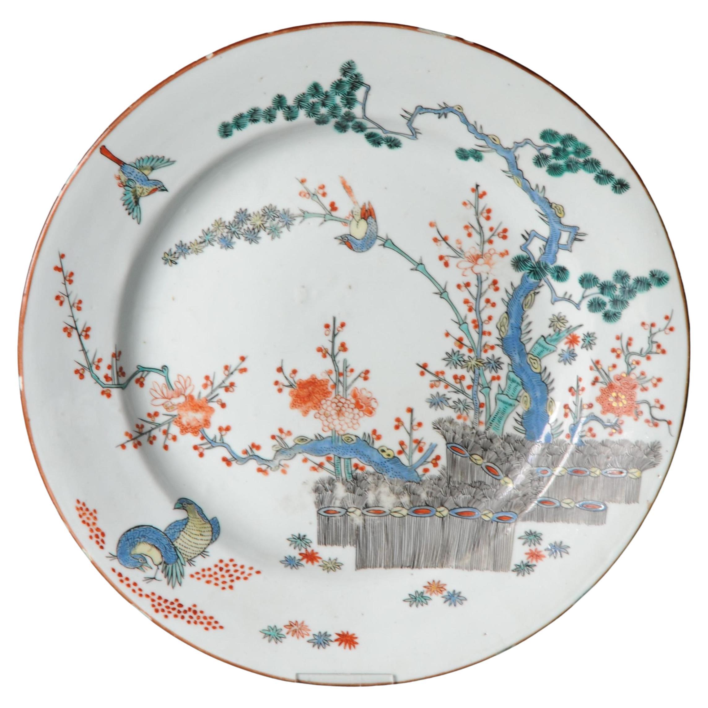High Quality 18 Century Kangxi Period Chinese Porcelain Kakiemon Plate Dutch For Sale