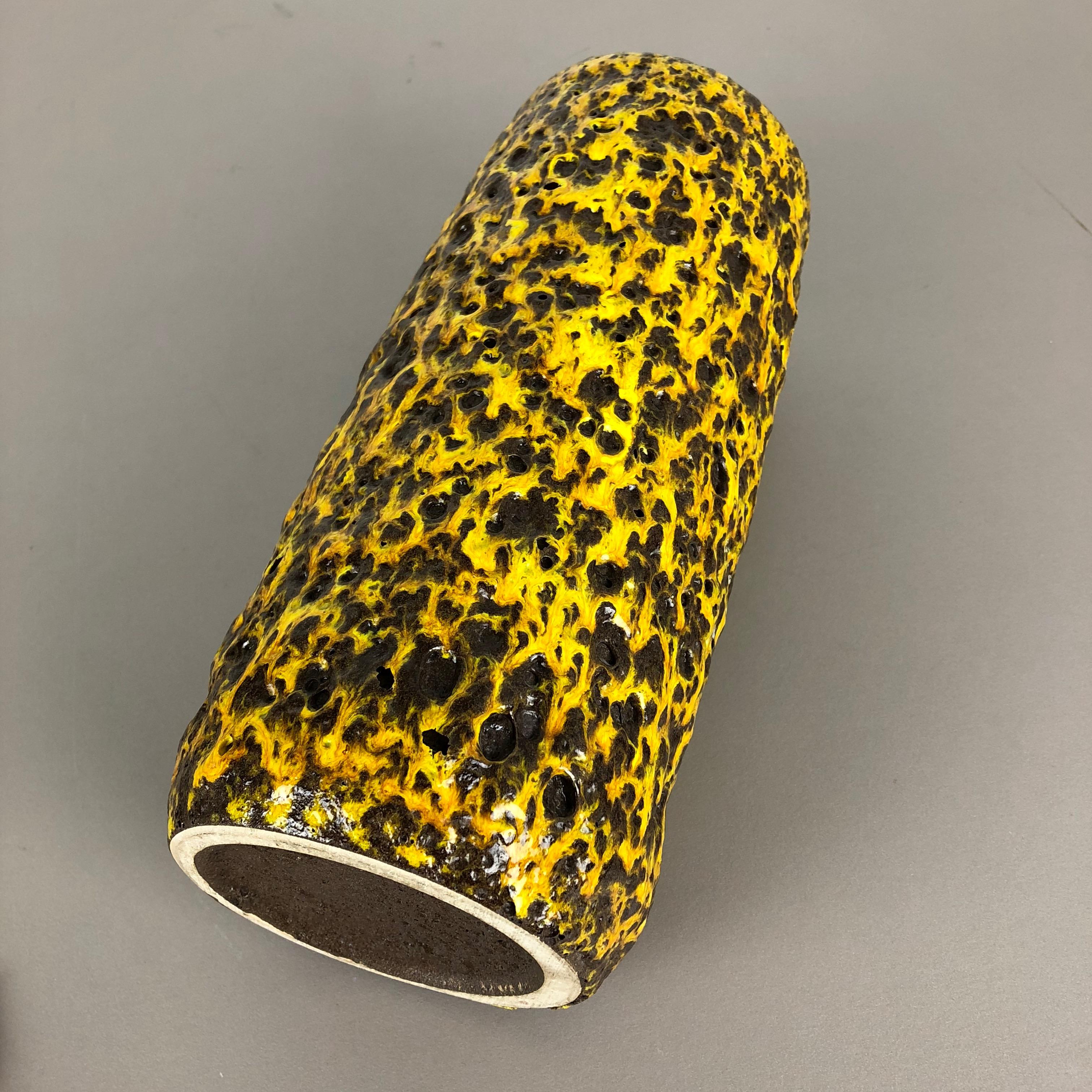 Pottery Super Yellow Color Fat Lava Multi-Color Vase Scheurich WGP, 1970s 8