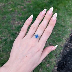 2.8ct Ceylon Sapphire Ring w Earth Mined Diamonds in Solid 14k Gold Oval 9x7mm