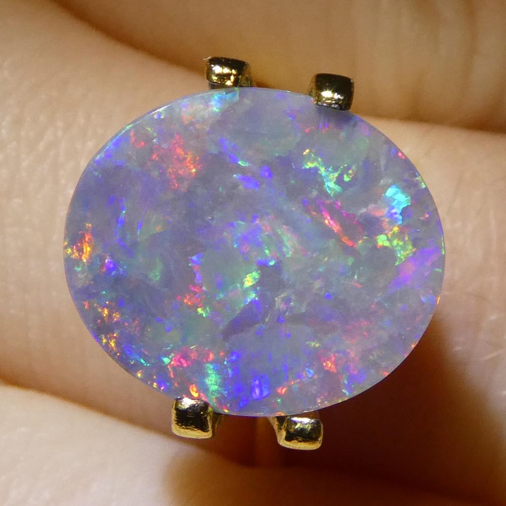 Taglio ovale Opale grigio ovale cabochon 2,8ct dall'Australia in vendita