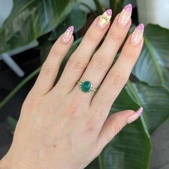 2.8cts Zambian Emerald Ring with Natural Diamond Accents: Solid 14K Gold, 10x8mm