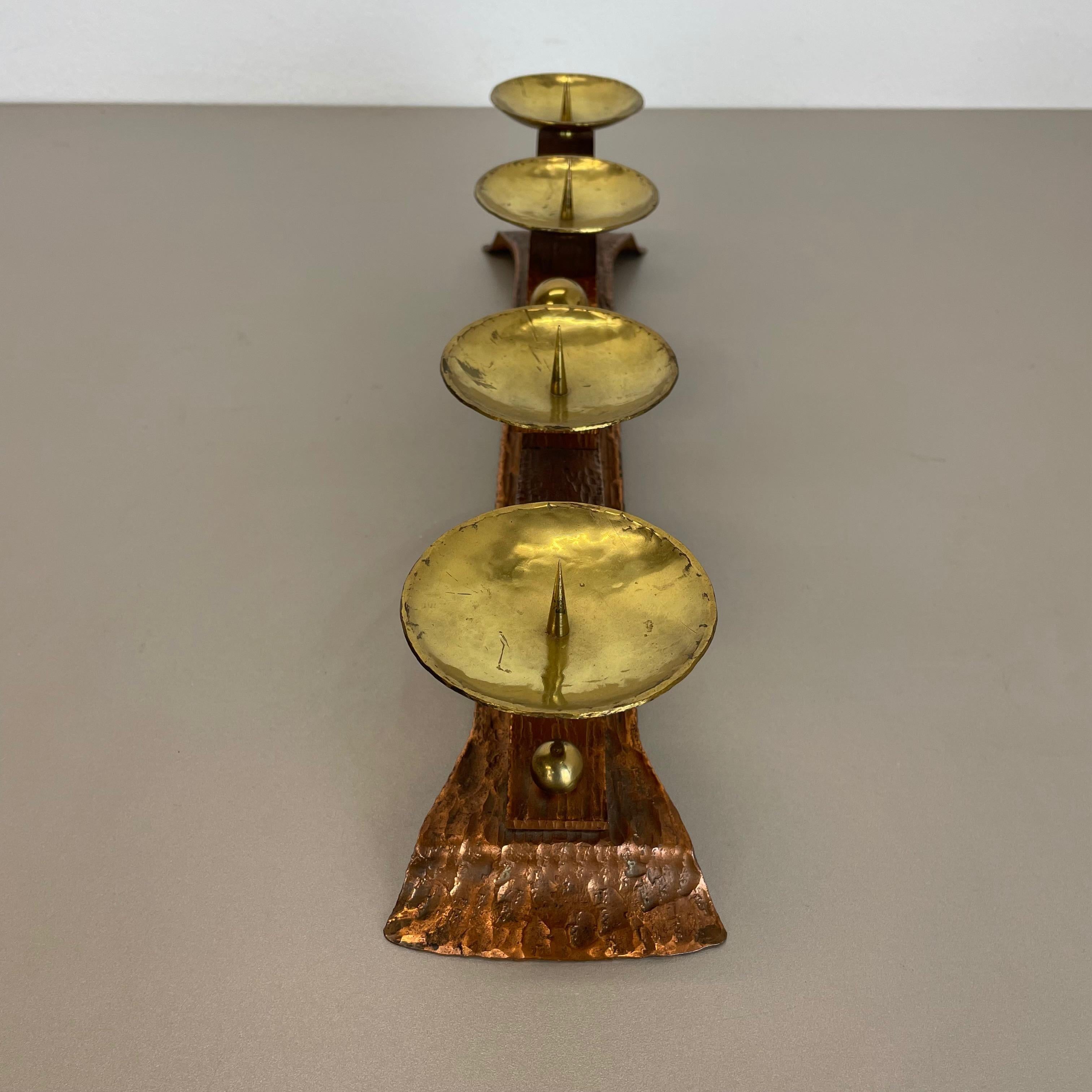 2, 8 Kg Hagenauer Style Brutalist Copper + Brass Candleholder, Austria 1950 For Sale 8