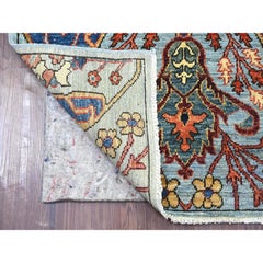 2'8"x10' Blue Bijar Garus Design High Mountain Wool Hand Knotted Runner Rug