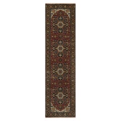 2
8"x10
 Brick Red Antiqued Fine Heriz Revival Hand Knotted Wool Oriental Rug