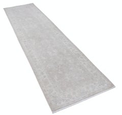 2.8x10 ft Beige Runner Rug for Kitchen, Corridor and Hallway. Handmade Stair Rug