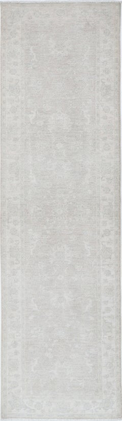 2.8x10 ft Beige Runner Rug for Kitchen, Corridor and Hallway. Handmade Stair Rug