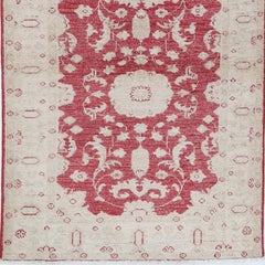2.8x10 ft Handknotted Hallway Runner Rug. Red Wool Rug for Kitchen and Entryway