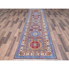 2'8"x10' Gray Kazak Pure Wool Runner Hand Knotted Oriental Rug