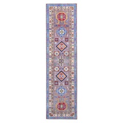 2'8 "x10' Tapis d'Orient Kazak gris en pure laine nouée à la main