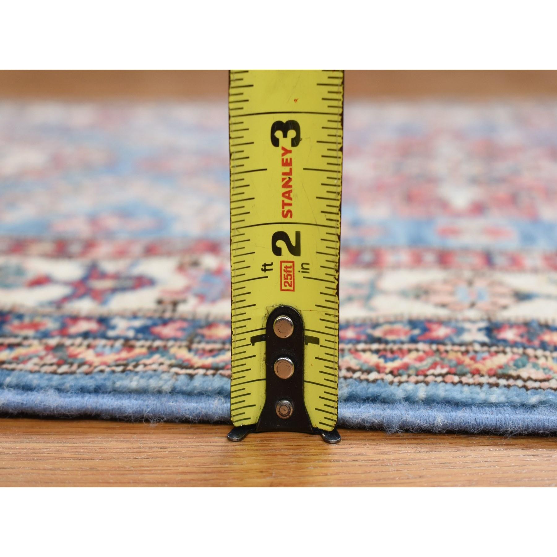 Tapis de course en laine afghan Super Kazak bleu Ruddy, noué à la main, 2'8