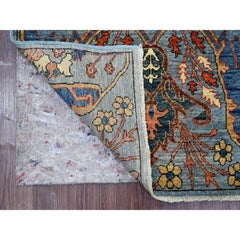 2'8"x10' Stone Blue Bijar Garus Design Hand Knotted Wool Runner Oriental Rug