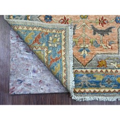 2'8"x10'2" Gray Peshawar Caucasian Akstafa Design Hand Knotted Wool Runner Rug