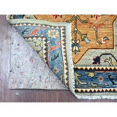 2'8"x10'2" Gray Peshawar Caucasian Akstafa Design Hand Knotted Wool Runner Rug