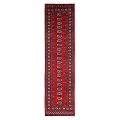 2
8"x10
3" Berry Red Soft Wool Princess Bokara Hand Knotted Runner Oriental Rug
