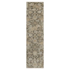 2'8 "x10'3" Tapis de course en laine nouée à la main, motif brisé marron avec Design/One