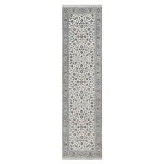 2
8"x10
3" Ivory Nain with All Over Design Hand Knotted Wool 
Silk Runner Rug