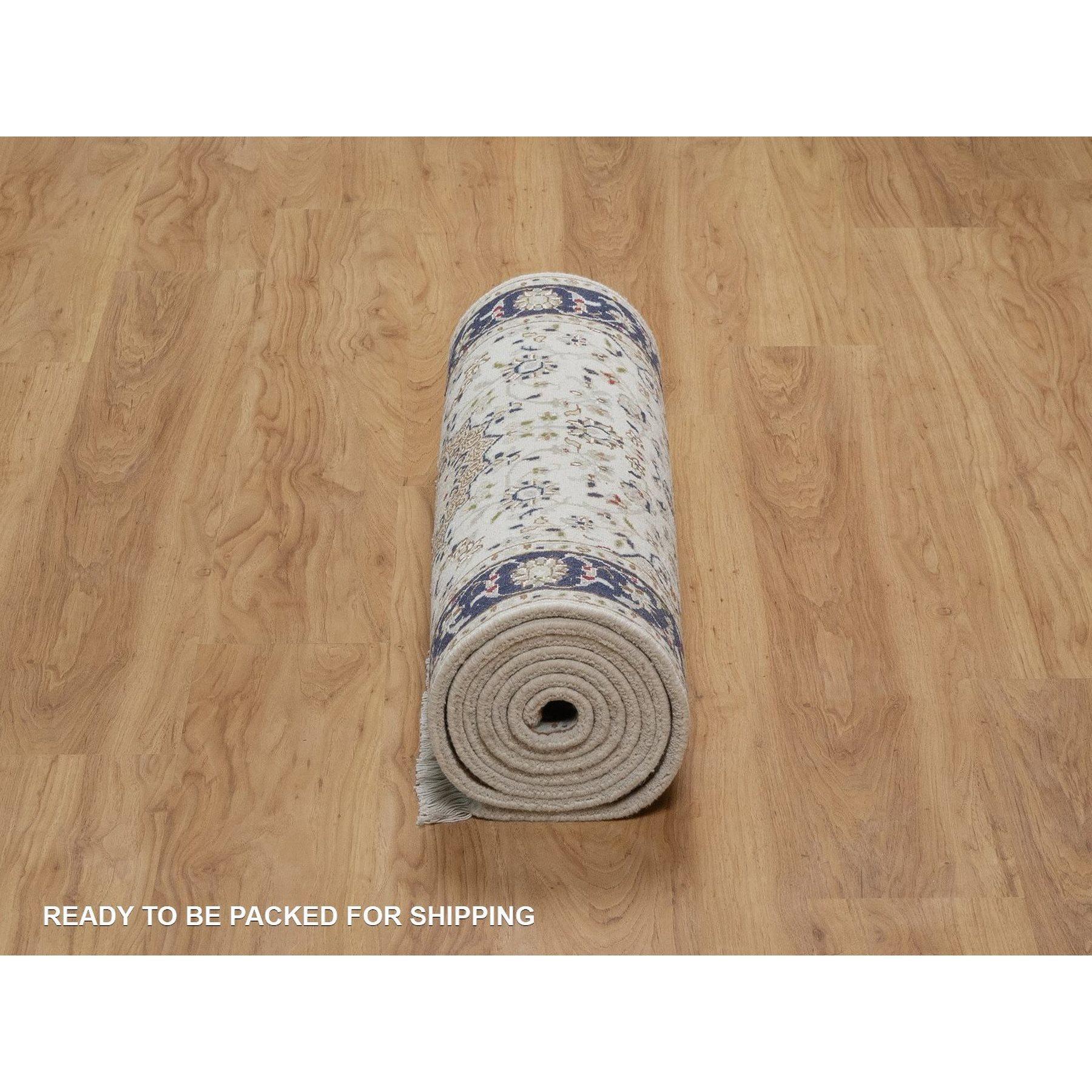 Tappeto Runner in Lana e Seta Annodato a Mano 2'8 