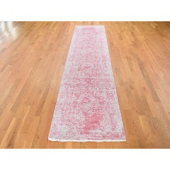 2'8"x11'10" Broken Persian Design Runner Tone on Tone Wool and Silk Rug