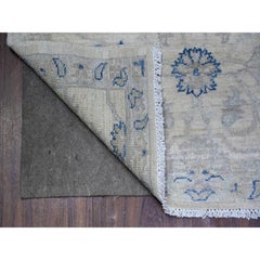 2'8"x11'10" White, Hand Knotted, Luxurious Wool, White Wash Peshawar, Runner Rug
